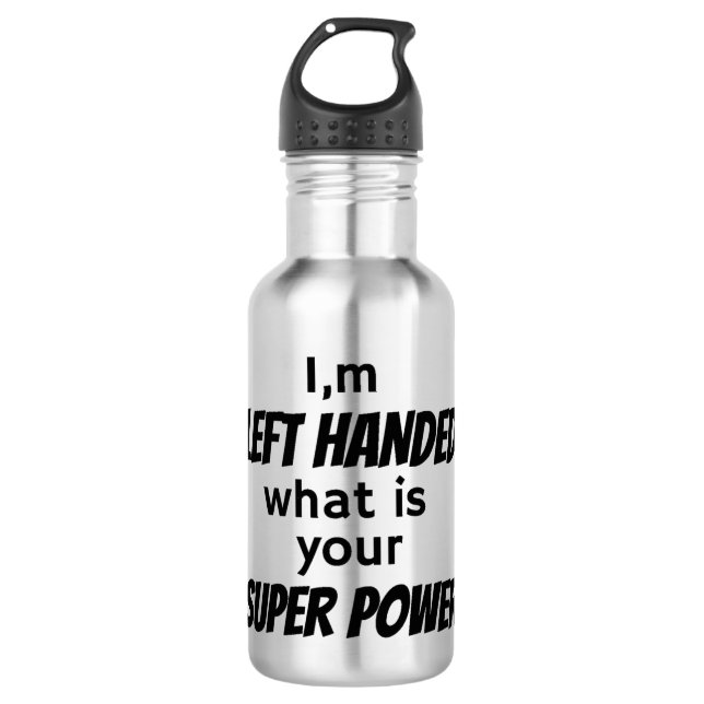 Left Hander's Stainless Steel Water Bottle (Front)