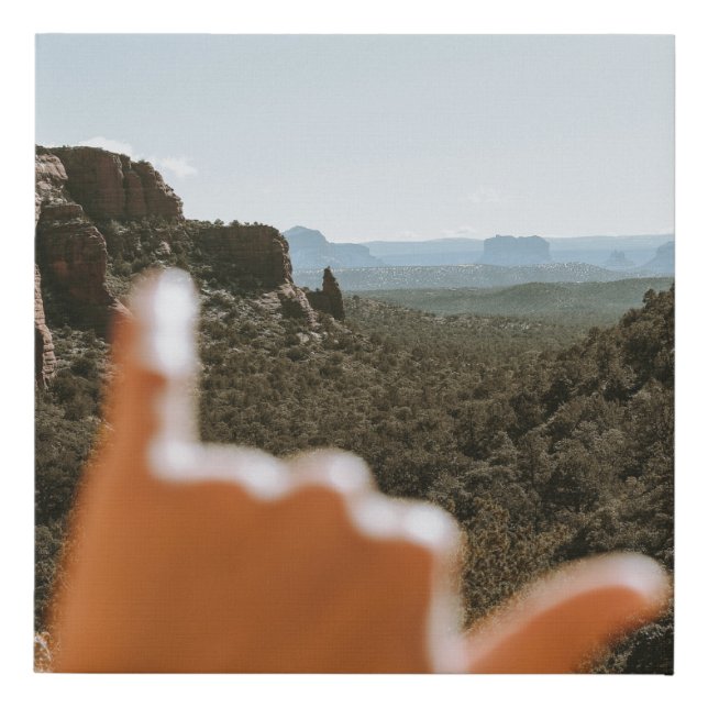 Left human hand faux canvas print (Front)