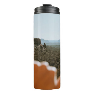 Left human hand thermal tumbler