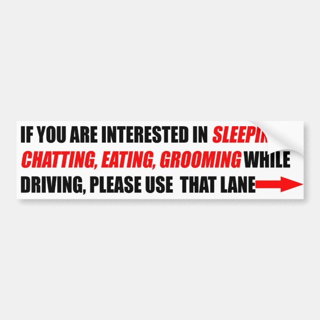 Left Lane Is For Passing Bumper Sticker (Front)