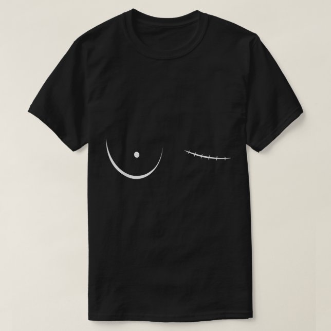Left Mastectomy Scar Breast Cancer Fighter  Surviv T-Shirt (Design Front)