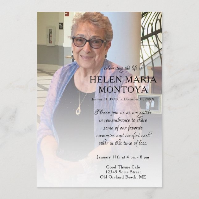 left side photo memorial card (Front)