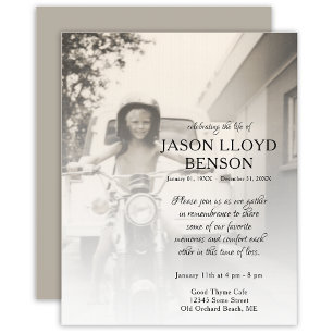 left side photo memorial card