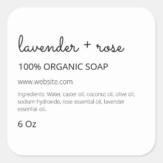 Left Sided Text White Soap Labels