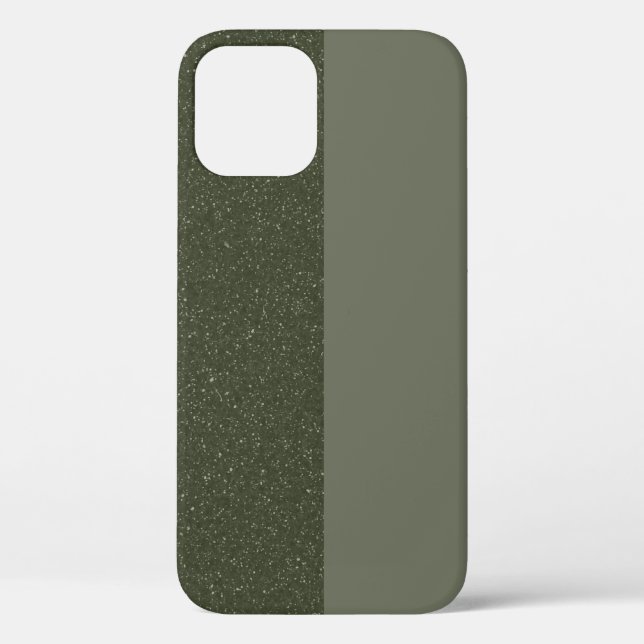 Left-Speckle Moss Green Split iPhone 12 Pro Case (Back)