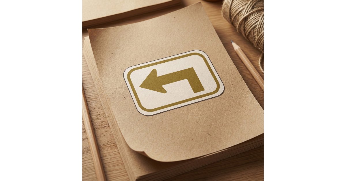 Left Turn Arrow Directional Road Sign Rectangular Sticker | Zazzle