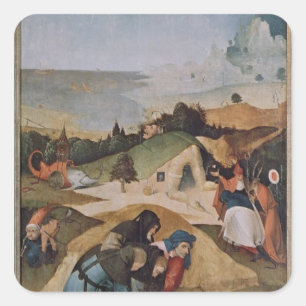 Left wing of the Triptych of the Temptation of Square Sticker