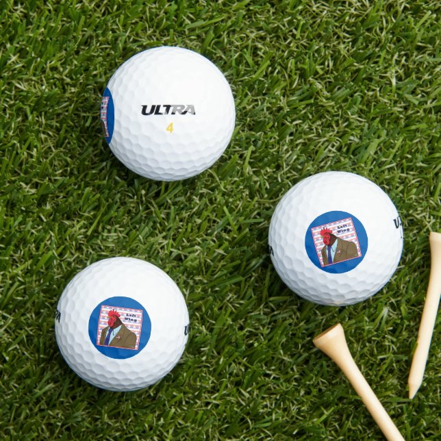 Left Wing Rooster Golf Balls (Insitu Grass)