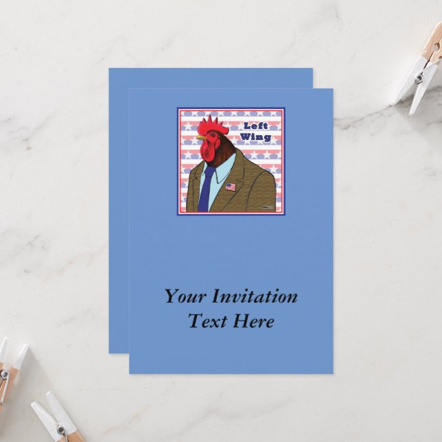Left Wing Rooster Invitation (Front/Back In Situ)