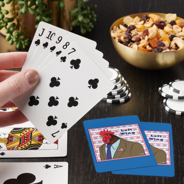 Left Wing Rooster Poker Cards (In Situ)