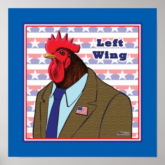Left Wing Rooster Poster (Front)