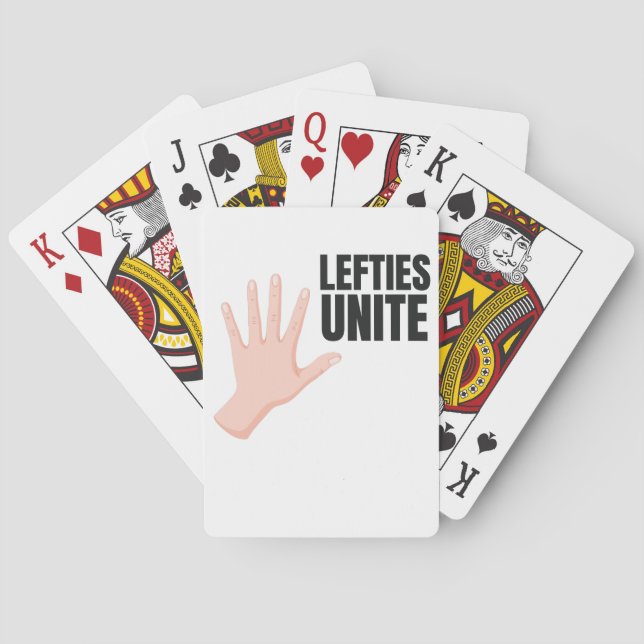 Lefties Unite Left Handed Lefty Gift Poker Cards (Back)