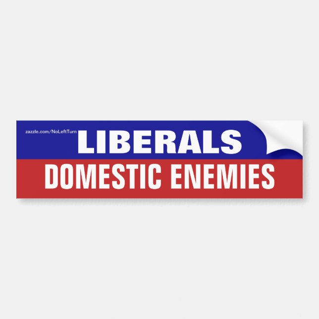 Leftists Are Domestic Enemies Bumper Sticker (Front)
