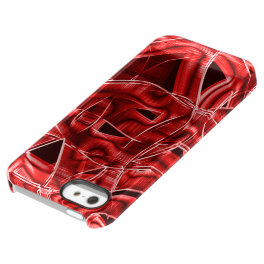 Leftover red acrylic tape crossed and overlapped permafrost iPhone SE/5/5s case
