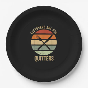 Leftovers Are For Quitters Funny Thanksgiving Retr Paper Plates