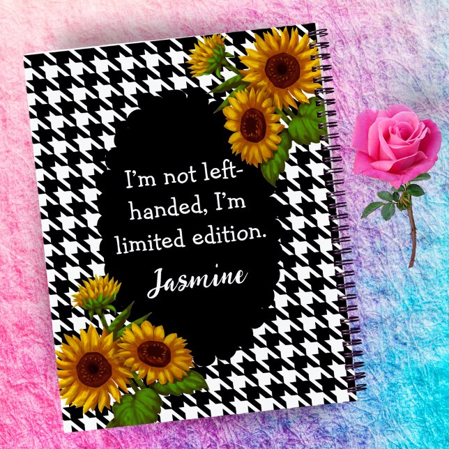 Lefty Girl Gingham Notebook – Funny Quote + Name (Creator Uploaded)