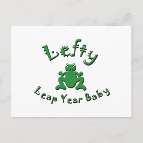 Lefty Leap Year Baby Postcard