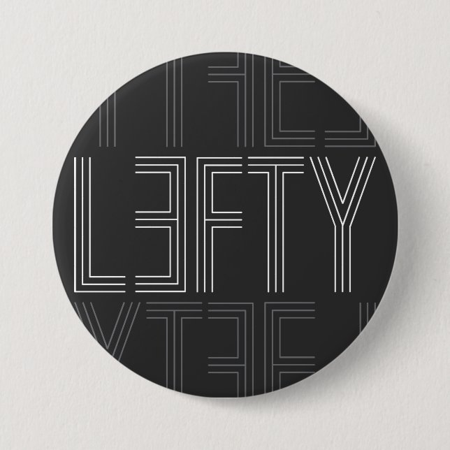 Lefty Left Handed Modern Typography Button (Front)
