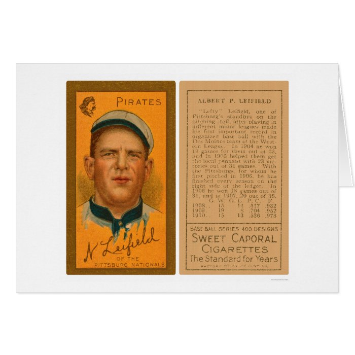 Lefty Leifeld Pirates Baseball 1911 Greeting Card