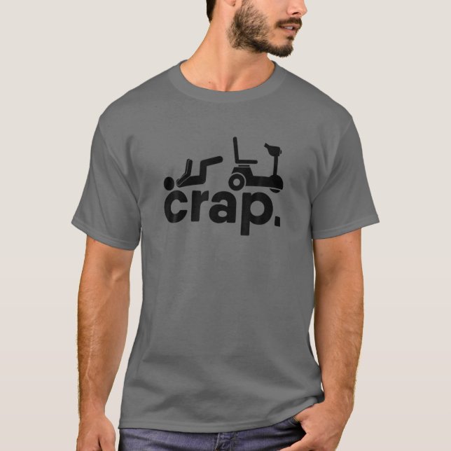 Leg Ampu Gifts Electric Wheelchair Fall Handicap F T-Shirt (Front)