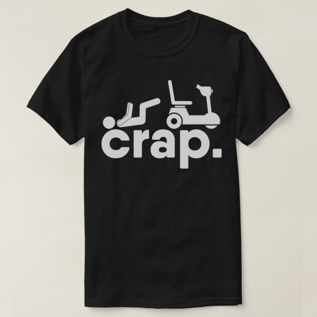 Leg Amputee Electric Wheelchair Fall Handicap Funn T-Shirt (Design Front)