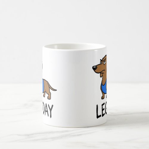 Leg Day Dachshund Funny Gym Dog Workout Humor Coffee Mug