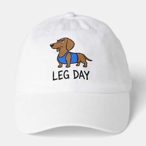 Leg Day Dachshund Funny Gym Dog Workout Humor Hat