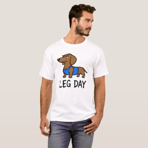 Leg Day Dachshund Funny Gym Dog Workout Humor T-Shirt