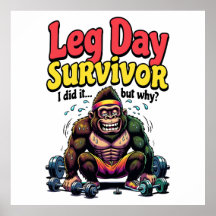 Leg Day Survivor Exhausted Gorilla Gym