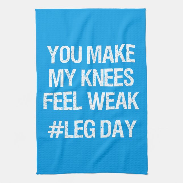 Leg Day - Weak Knees - Funny Novelty Bodybuilding Towel (Vertical)