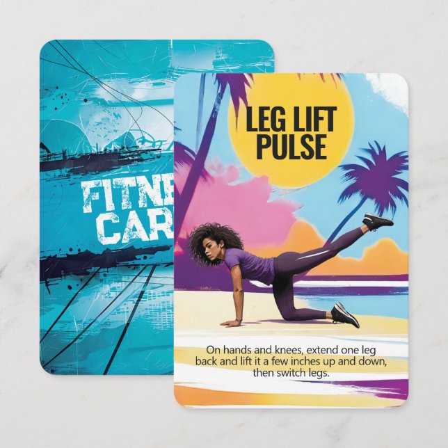 Leg Lift Pulse Fitness Card with Blue Backing (Front/Back)