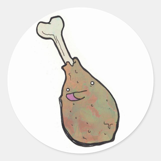 leg meat classic round sticker (Front)