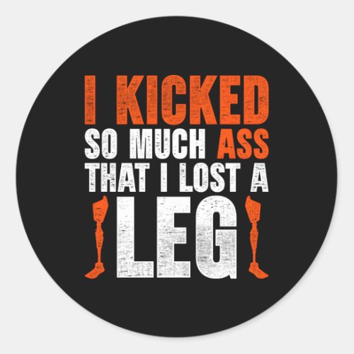 Leg Prosthetic Classic Round Sticker