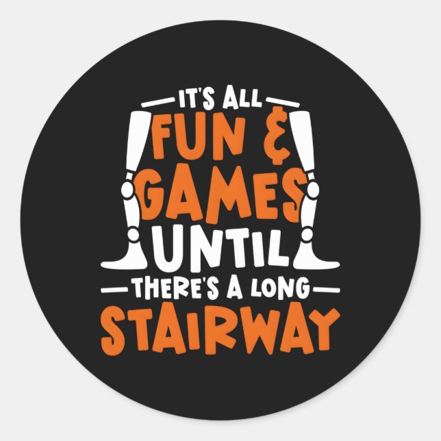 Leg Prosthetic Classic Round Sticker (Front)