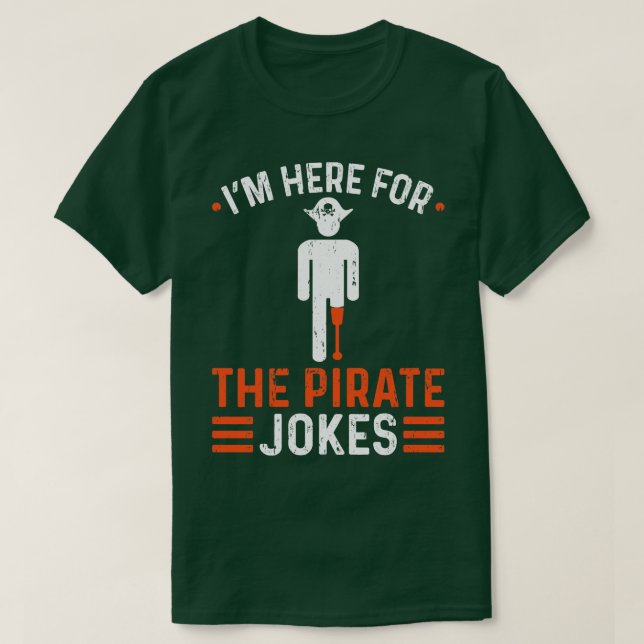 Leg Prosthetic Pirate Joke Funny Leg Amputee T-Shirt (Design Front)