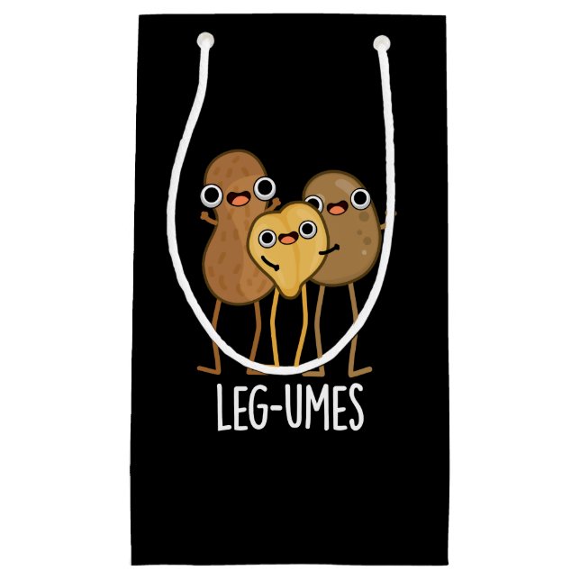 Leg-umes Funny Legume Pun Dark BG Small Gift Bag (Front)