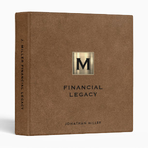 Legacy Binder Gold Monogram Leather Print