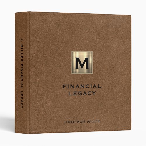 Legacy Binder Gold Monogram Leather Print