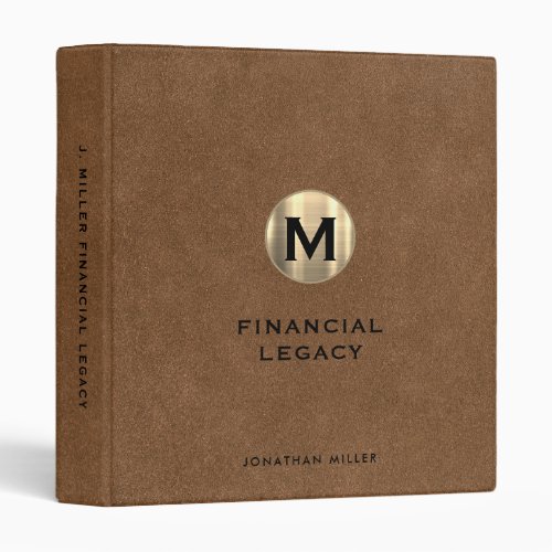 Legacy Binder Leather Gold Monogram