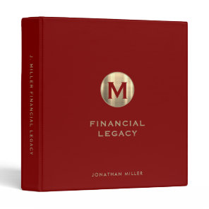 Legacy Binder Red Gold Monogram