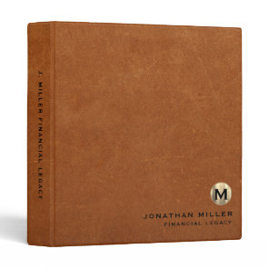 Legacy Binder Sable Leather Luxury Gold Initial