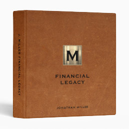 Legacy Binder Sable Leather Luxury Gold Initial