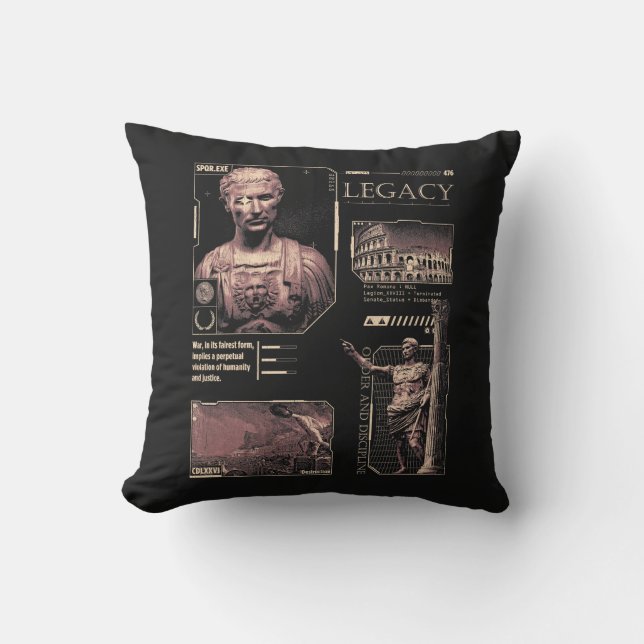 Legacy - Brutalist Design Throw Pillow (Front)