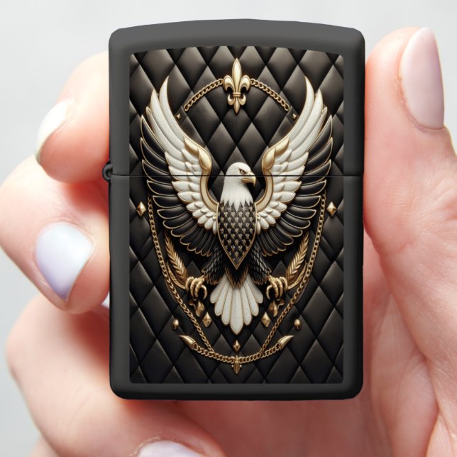 Legacy Eagle Leather-Style Luxury Zippo Lighter (In Hand)