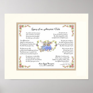 Legacy of an Adopted Child Hand Calligraphy Pink Poster
