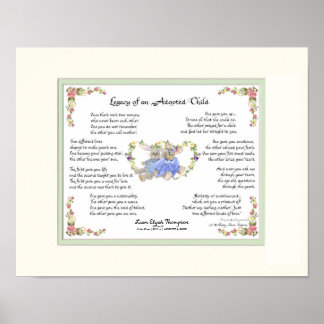 Legacy of an Adopted Child Hand Calligraphy Pink Poster