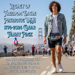 Legacy of Freedom ★ Eagle Patriotic USA 1776-2026 Clear Fanny Pack