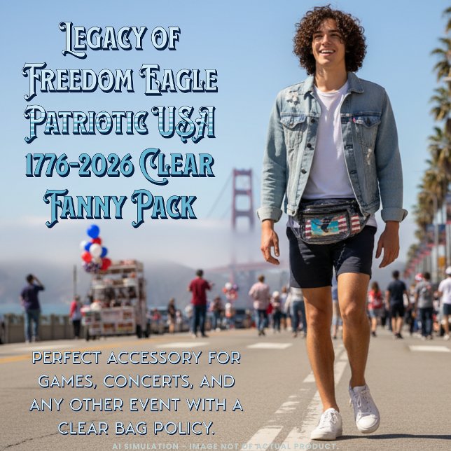 Legacy of Freedom ★ Eagle Patriotic USA 1776-2026 Clear Fanny Pack (Creator Uploaded)