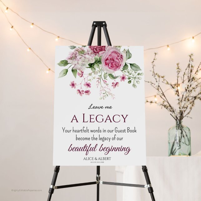 Legacy of Love Wedding Guest Book Foam Board Sign  (Elevate your space with timeless elegance!)