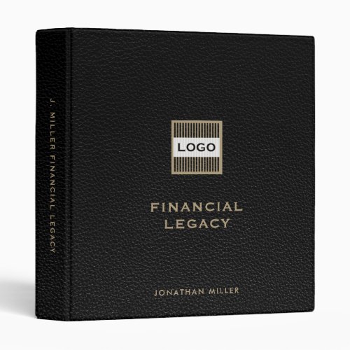 Legacy Planning Binder Black Leather with Logo